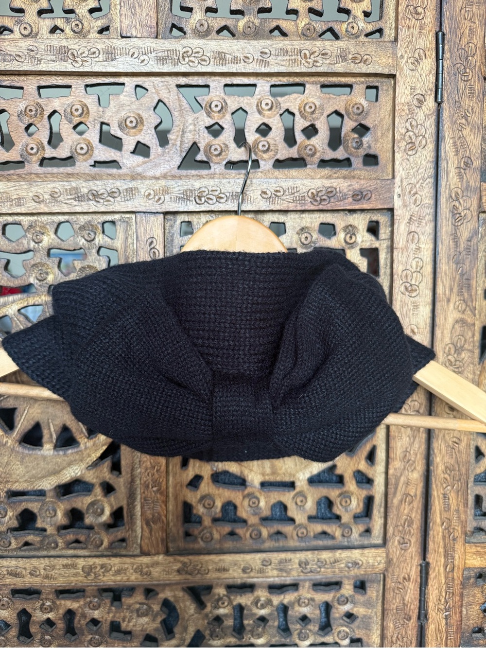 NWT Kate Spade New York Gathered Bow Neckwarmer Black Scarf One Size